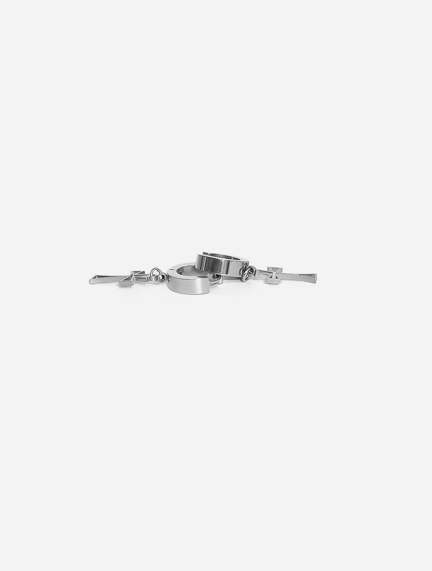 Gracias Dios Framed cross Stainless hoops earrings - Challenger Streetwear