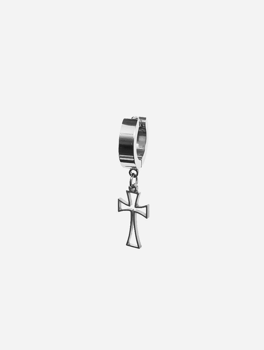 Gracias Dios Framed cross Stainless hoops earrings - Challenger Streetwear