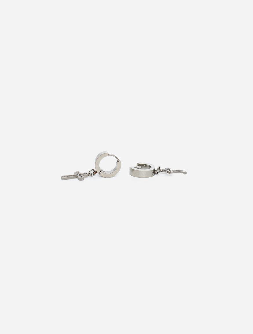 Gracias Dios GD Cut Out Silver Cross Earring - Challenger Streetwear
