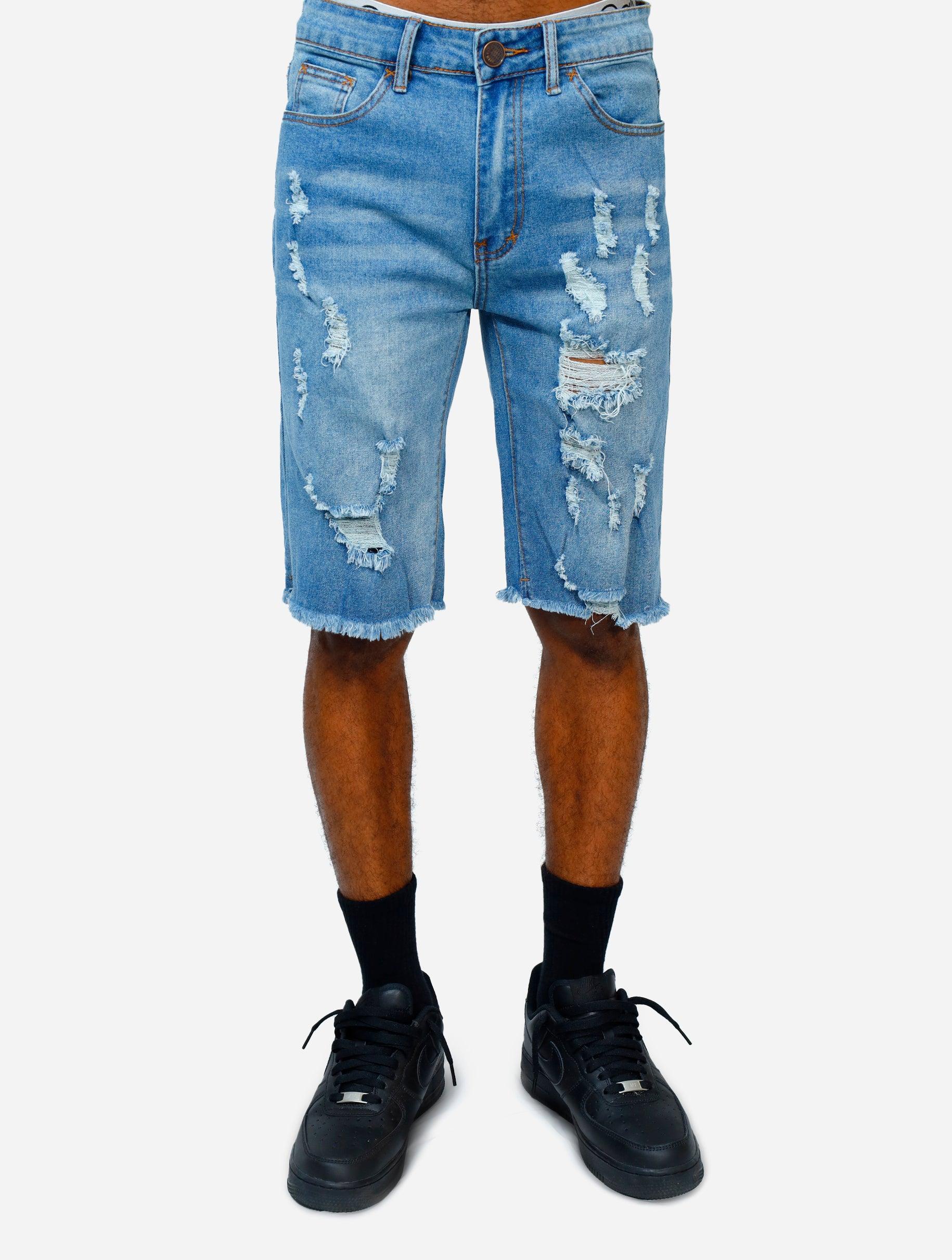 Gracias Dios Gracias Dios Max Repair Denim Shorts - Challenger Streetwear