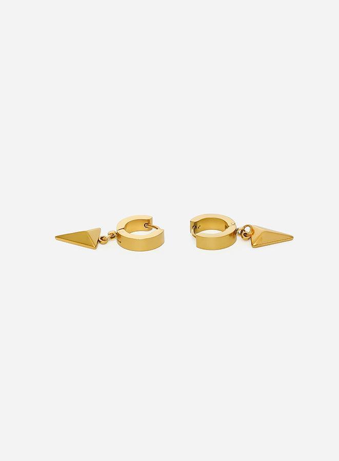 Gracias Dios Triangle Punk Huggie Hoop Dangle Drop Earrings - Challenger Streetwear