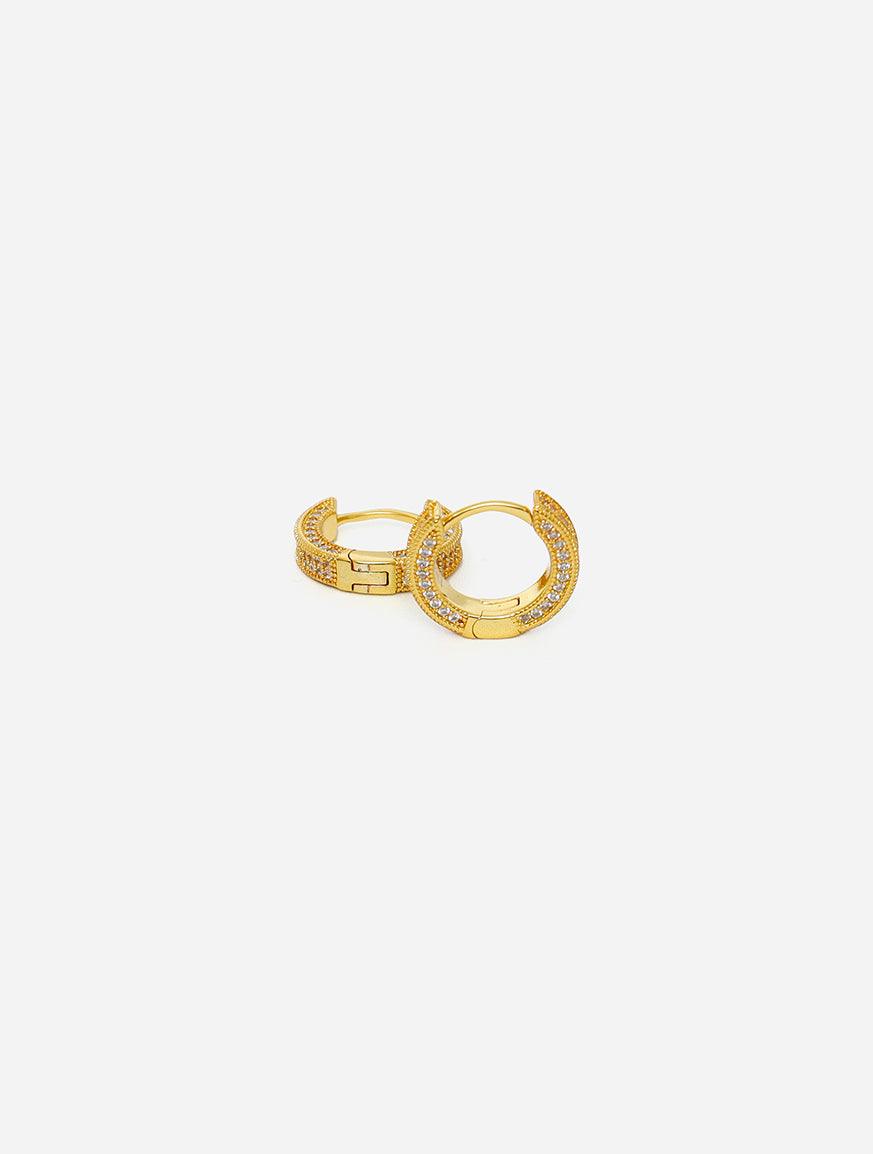 Gracias Dios 3D Hoop Earring CZ Micro Pave - Challenger Streetwear