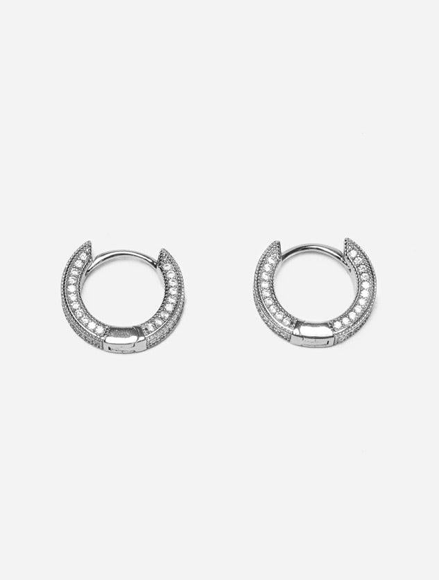 Gracias Dios 3D Hoop Earring CZ Micro Pave - Challenger Streetwear