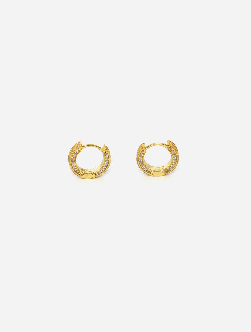 Gracias Dios 3D Hoop Earring CZ Micro Pave - Challenger Streetwear