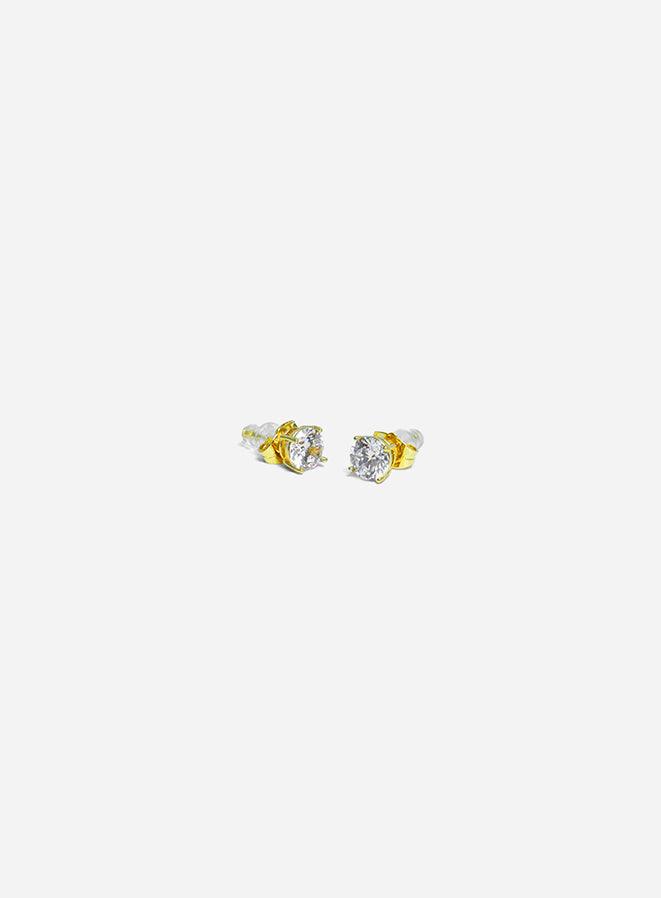 Gracias Dios Circled Basket Set Solitaire Stud Earring - Challenger Streetwear