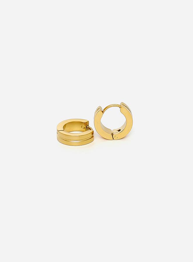 Gracias Dios Classic Stripe  Gold Tone  Hoops Earrings - Challenger Streetwear