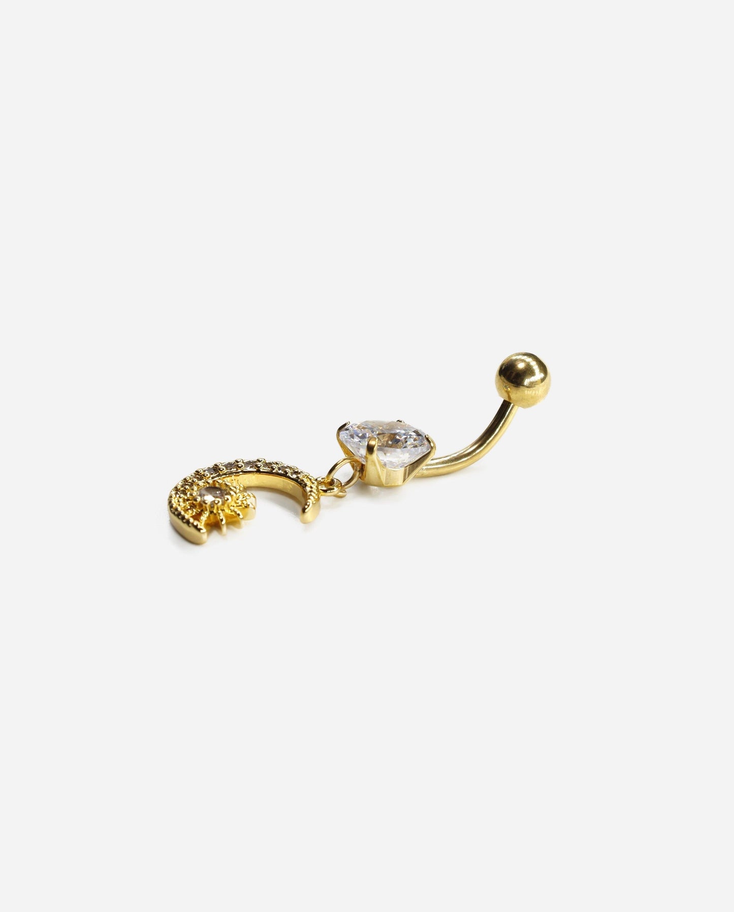 Gracias Dios Crescent Moon Dangle Belly Ring - Challenger Streetwear