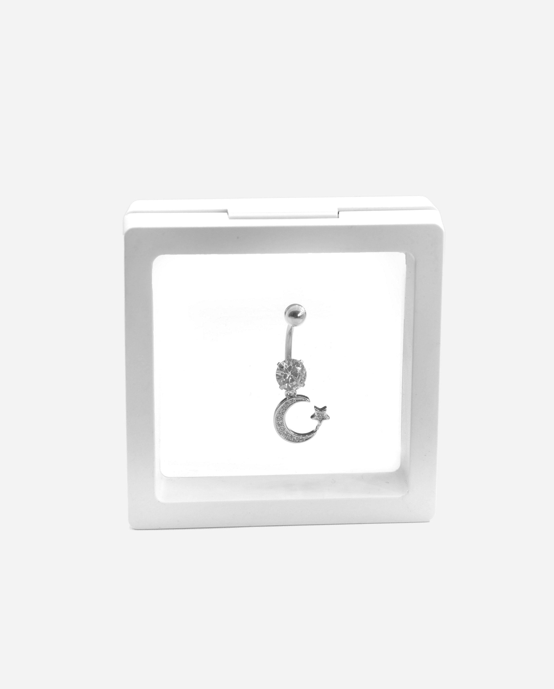 Gracias Dios Crescent Moon Star Dangle Belly Ring - Challenger Streetwear