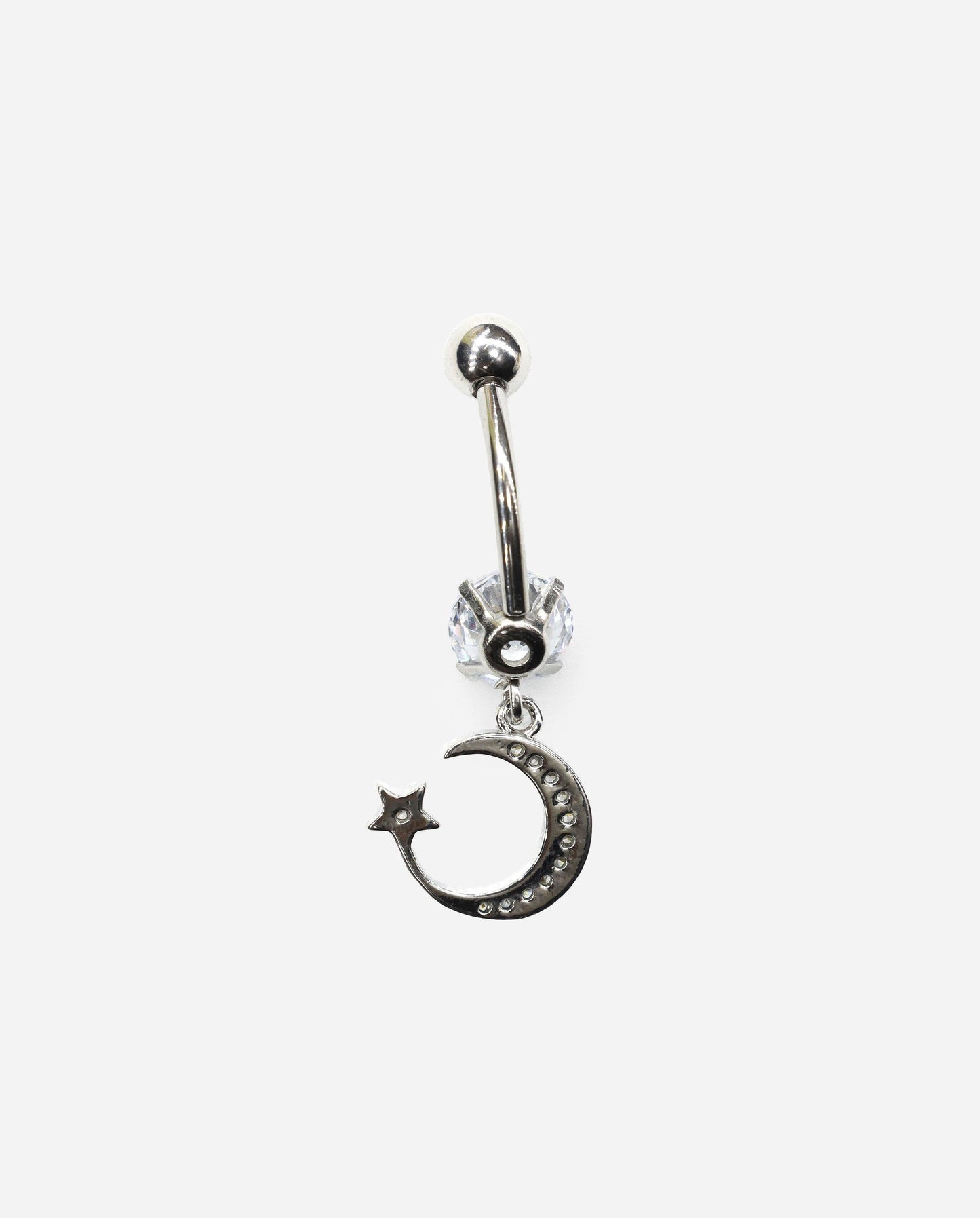 Gracias Dios Crescent Moon Star Dangle Belly Ring - Challenger Streetwear