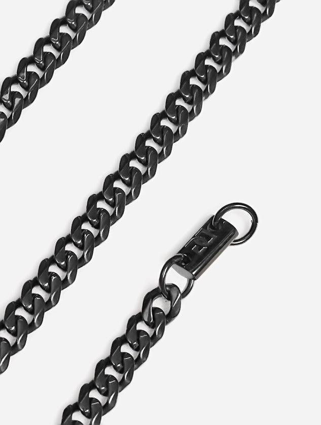 Gracias Dios Cuban Link Black Stainless Steel Necklace - Challenger Streetwear