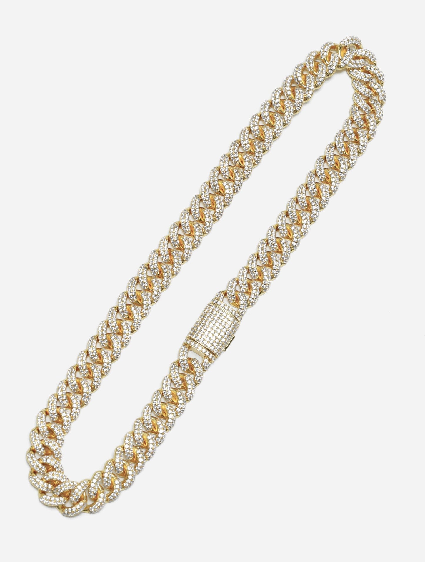 Gracias Dios Cuban Link Diamond 18" 15MM Chain - Challenger Streetwear