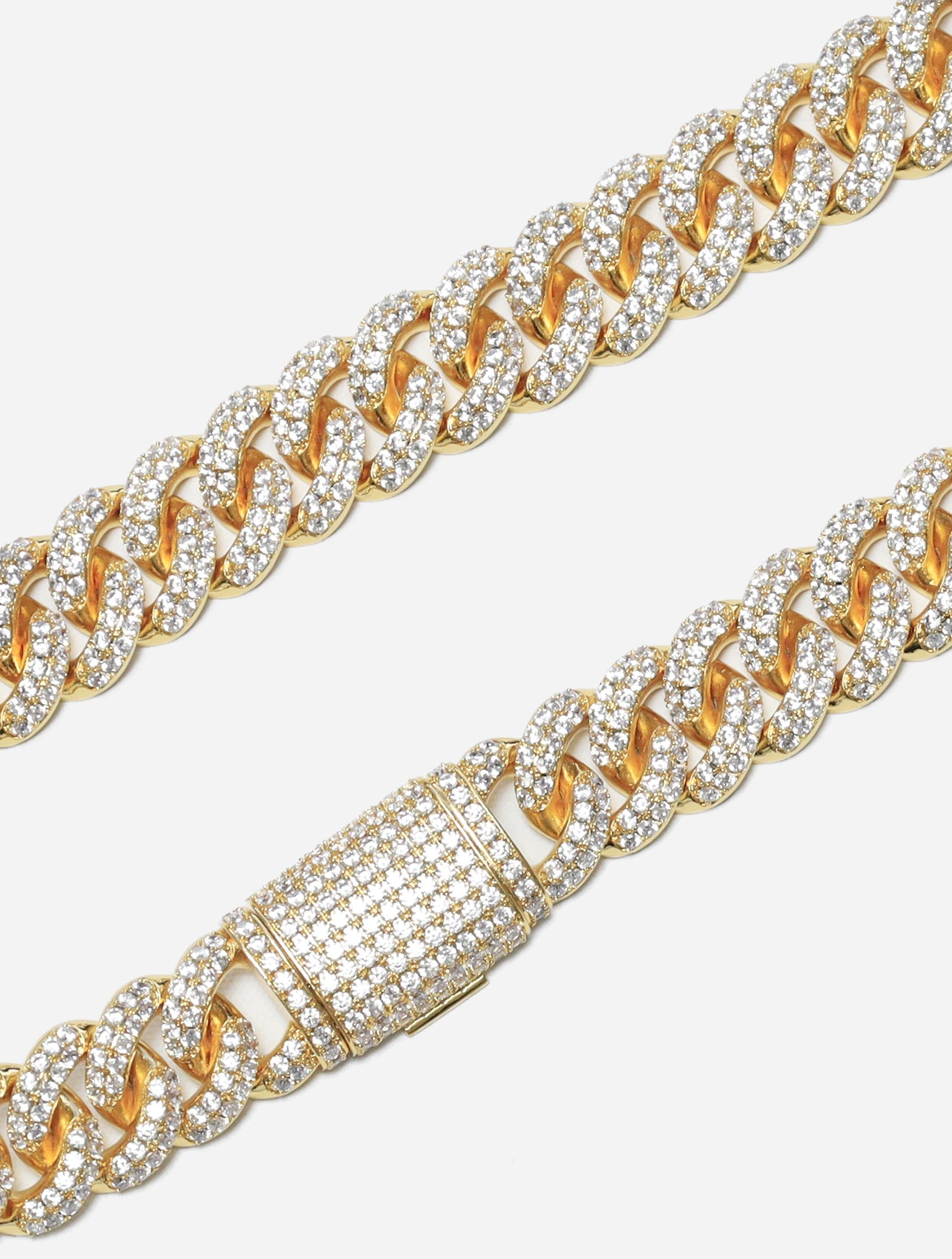 Gracias Dios Cuban Link Diamond 18" 15MM Chain - Challenger Streetwear