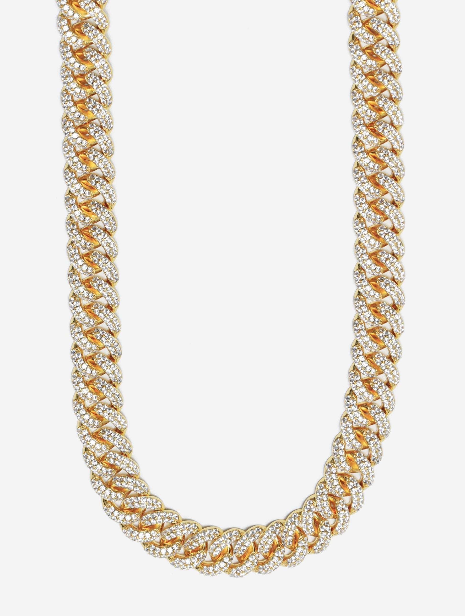 Gracias Dios Cuban Link Diamond 18" 15MM Chain - Challenger Streetwear