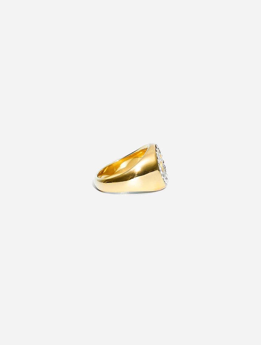 Gracias Dios Cubic Zircon Happy Face Ring - Challenger Streetwear