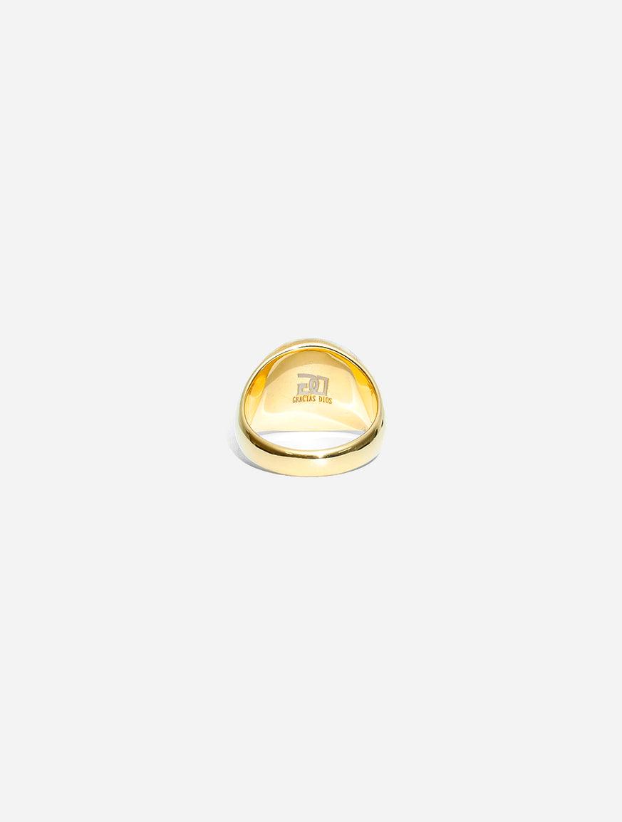 Gracias Dios Cubic Zircon Happy Face Ring - Challenger Streetwear