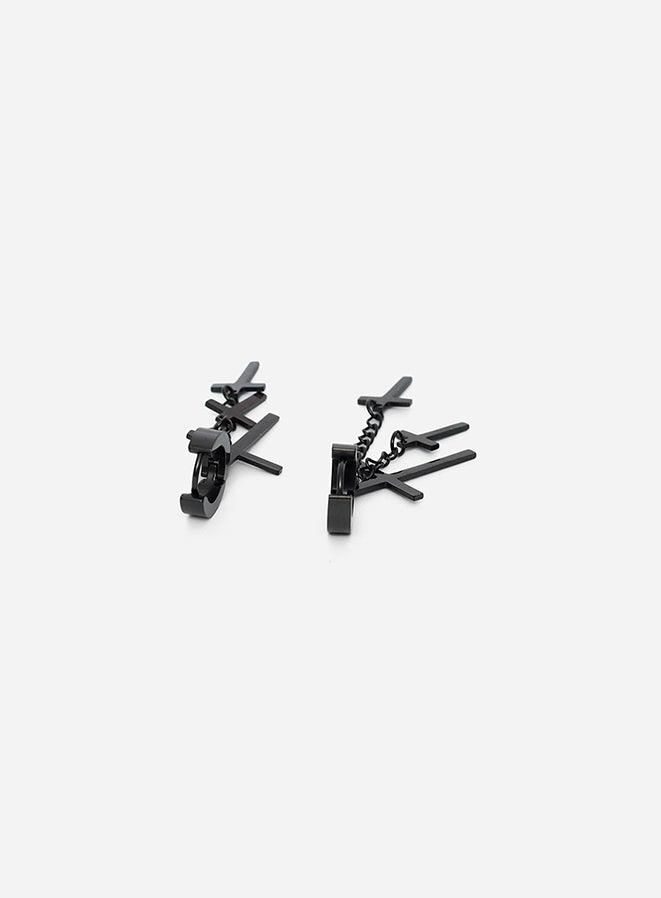 Gracias Dios Dangling Cross Huggie Hinged Earring - Challenger Streetwear