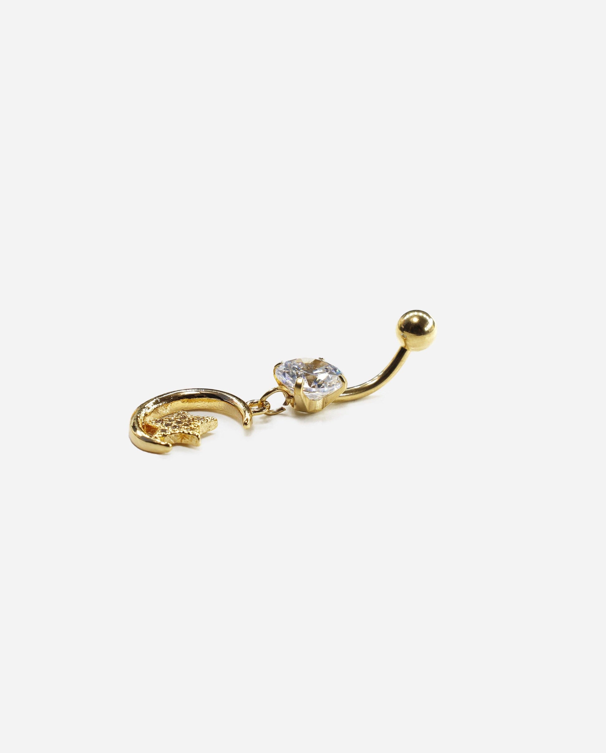 Gracias Dios Fancy Moon Star Dangle Belly Ring - Challenger Streetwear