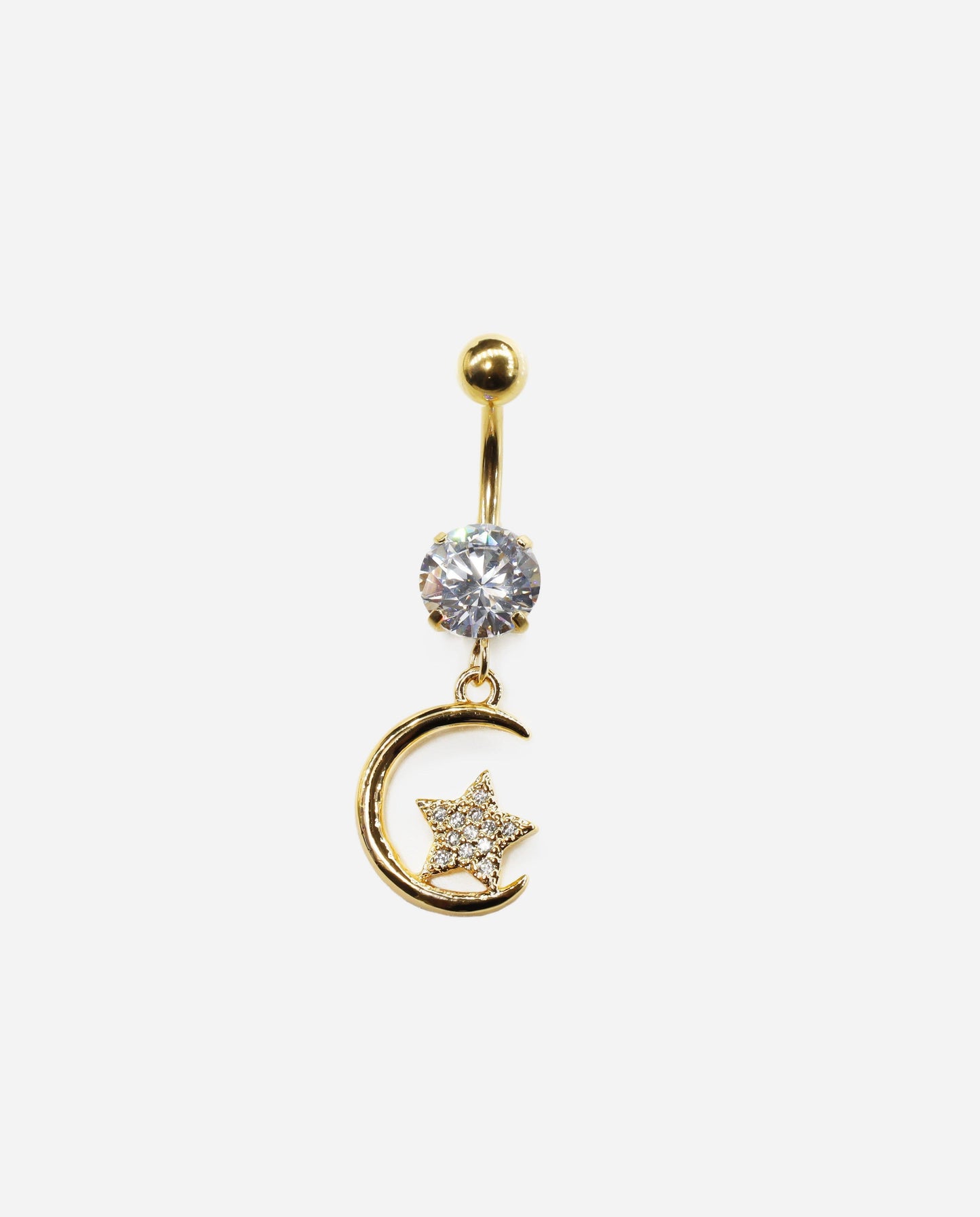 Gracias Dios Fancy Moon Star Dangle Belly Ring - Challenger Streetwear