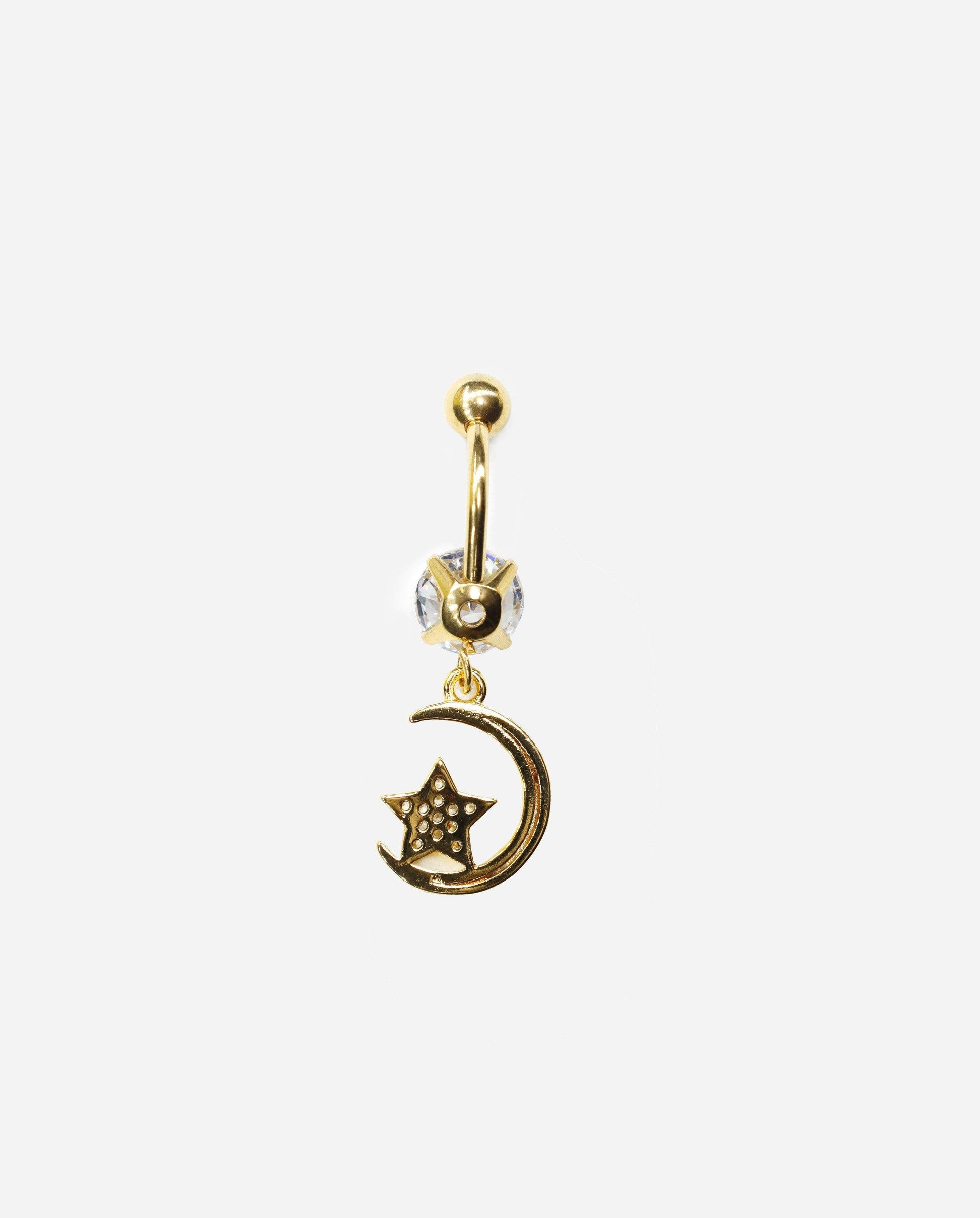 Gracias Dios Fancy Moon Star Dangle Belly Ring - Challenger Streetwear