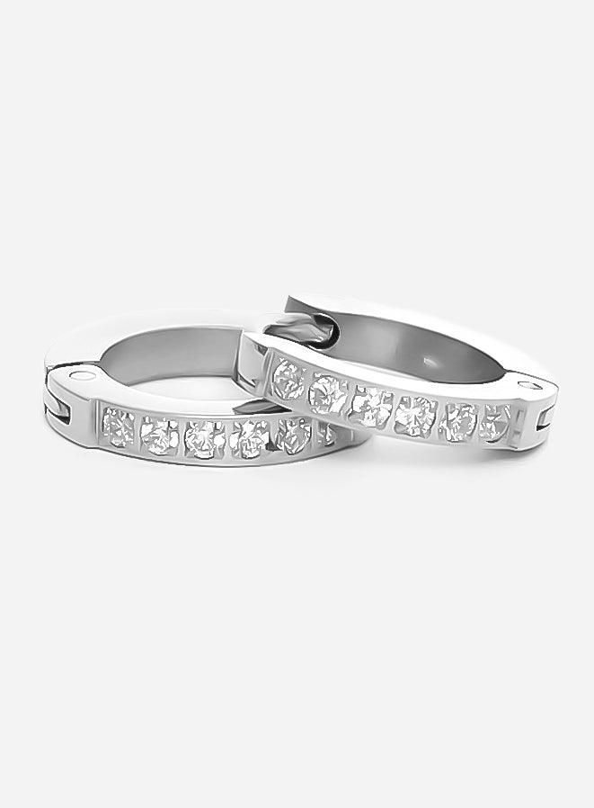 Gracias Dios GD Classic Diamond Hinged Thin Hoops Earrings - Challenger Streetwear