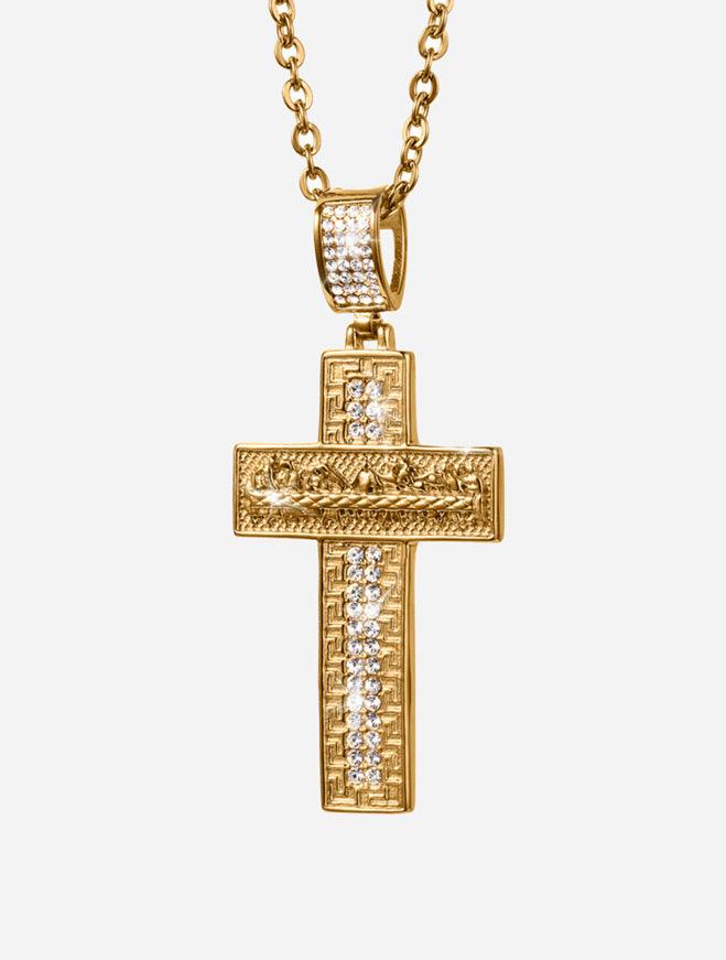 Gracias Dios GD Cross Last Supper Pendant with Chain - Challenger Streetwear