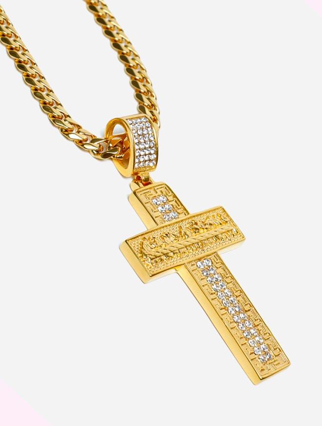 Gracias Dios GD Cross Last Supper Pendant with Chain - Challenger Streetwear