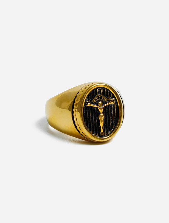 Gracias Dios GD Crucifix Ring 8 - Challenger Streetwear