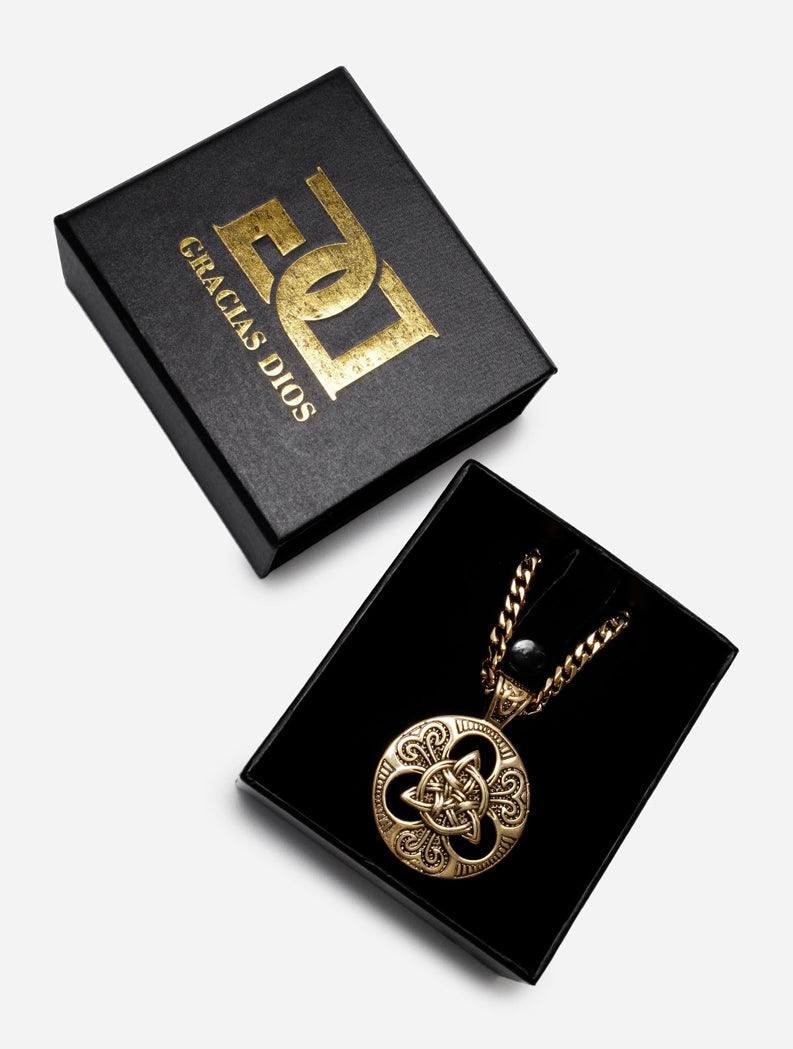 Gracias Dios GD Gold Celtic Knot Pendant - Challenger Streetwear