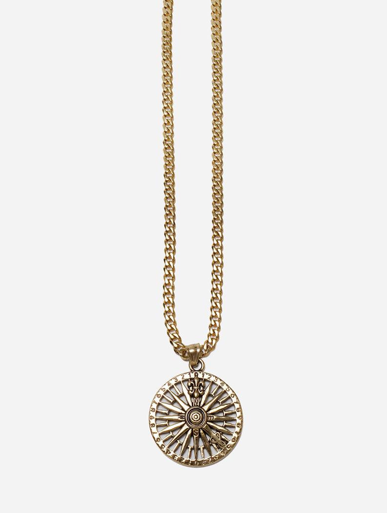 Gracias Dios GD Gold Compass Pendant - Challenger Streetwear