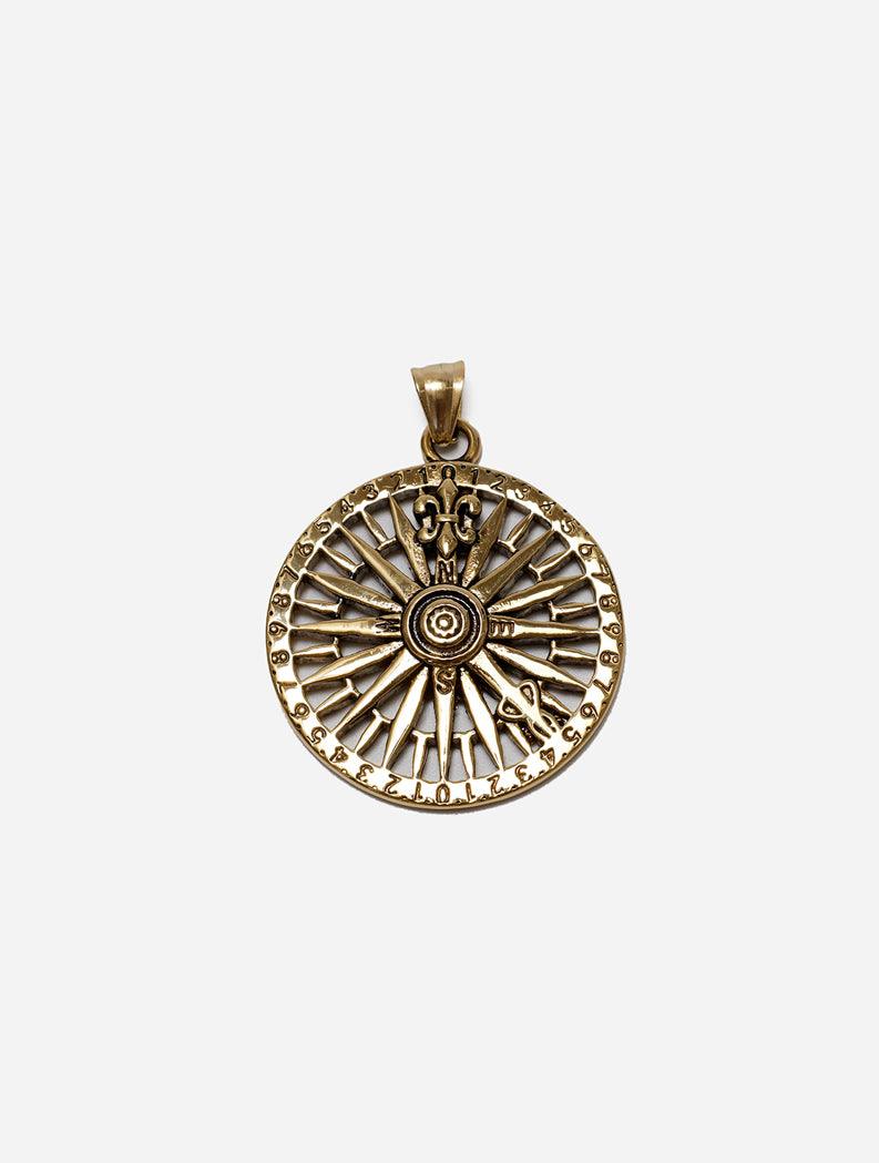 Gracias Dios GD Gold Compass Pendant - Challenger Streetwear