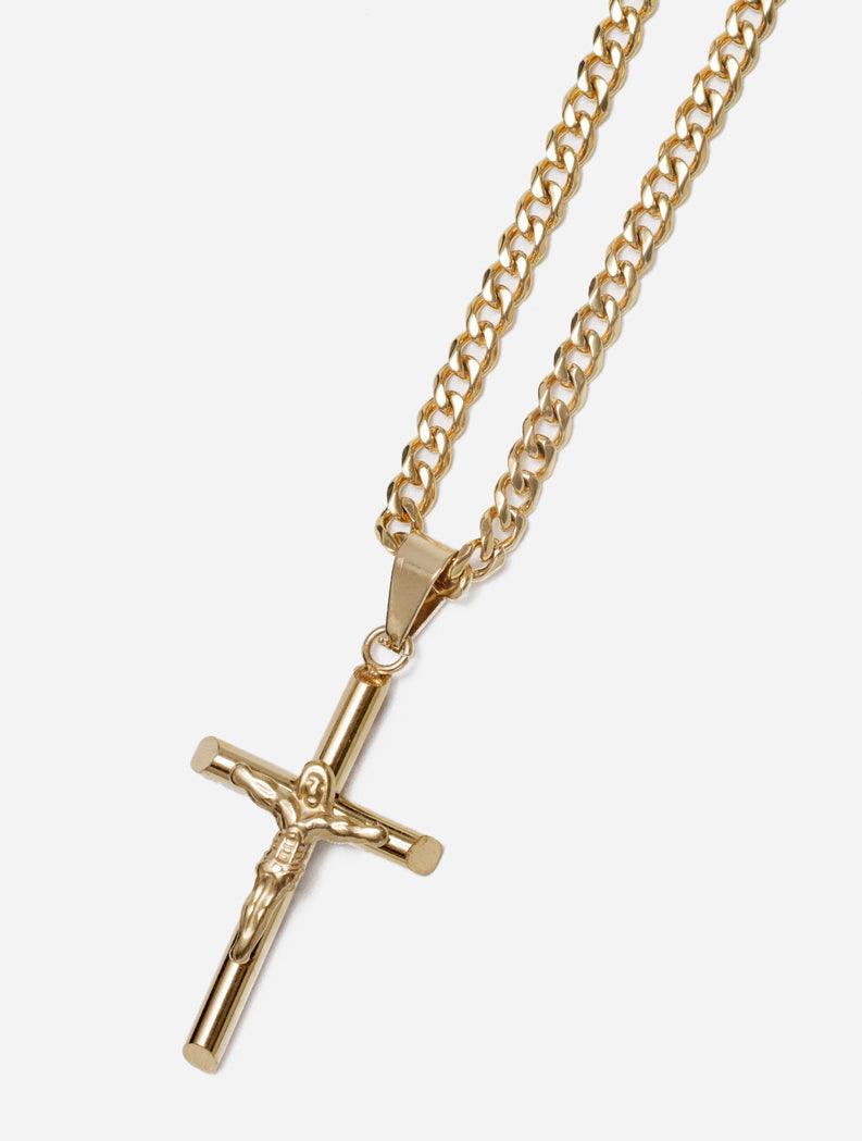 Gracias Dios GD Gold Cross Jesus Pendant - Challenger Streetwear