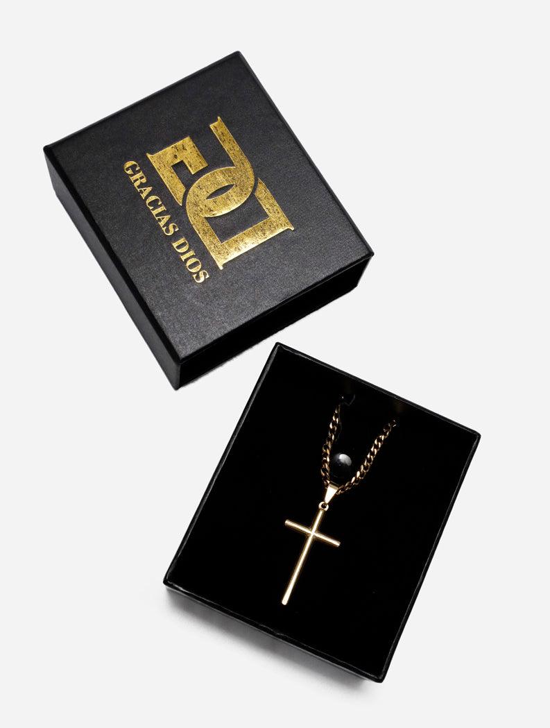 Gracias Dios GD Gold Cross Religious Pendant - Challenger Streetwear