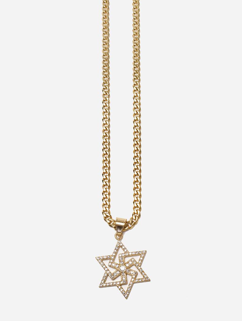 Gracias Dios GD Gold Diamante Star Of David Pendant - Challenger Streetwear