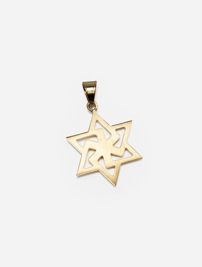 Gracias Dios GD Gold Diamante Star Of David Pendant - Challenger Streetwear