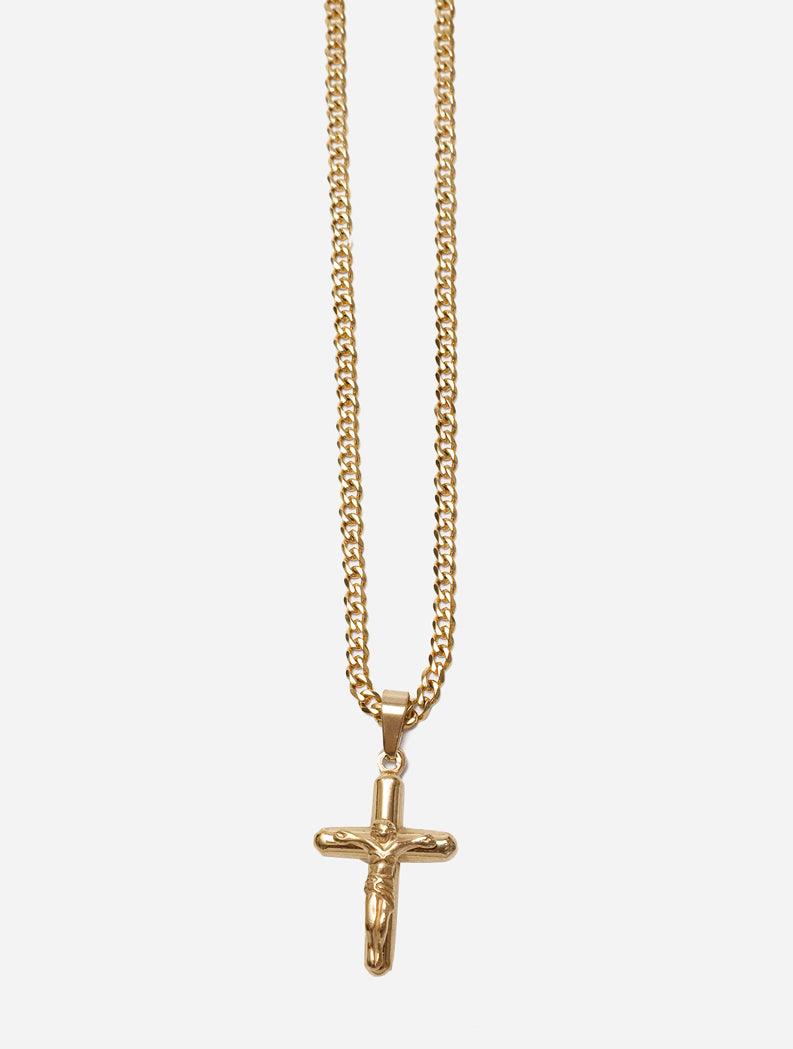 Gracias Dios GD Gold Jesus Cross Pendant - Challenger Streetwear