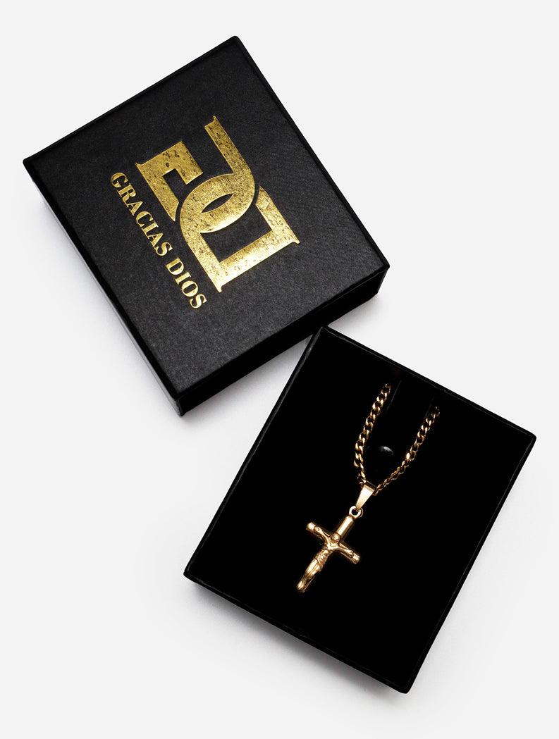 Gracias Dios GD Gold Jesus Cross Pendant - Challenger Streetwear