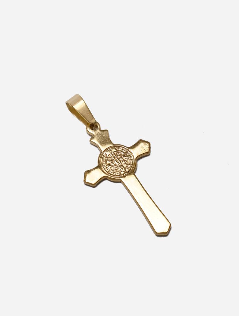 Gracias Dios GD Gold St Benedict Cross Pendant - Challenger Streetwear