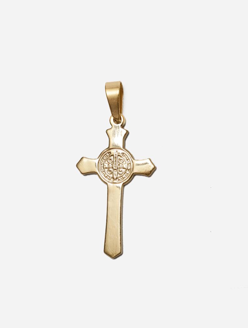 Gracias Dios GD Gold St Benedict Cross Pendant - Challenger Streetwear