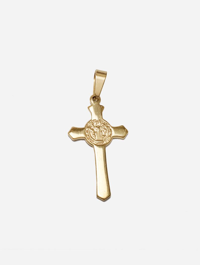 Gracias Dios GD Gold St Benedict Cross Pendant - Challenger Streetwear