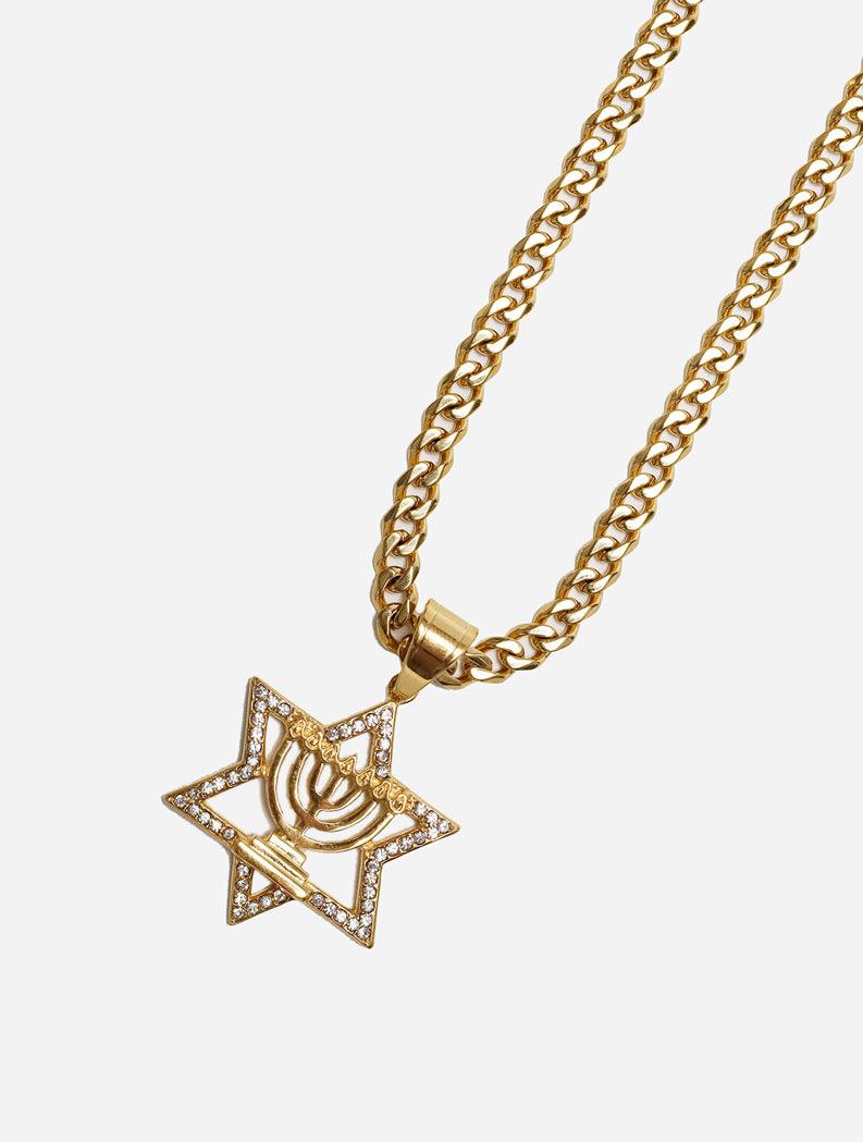 Gracias Dios GD Gold Star Of David Pendant - Challenger Streetwear