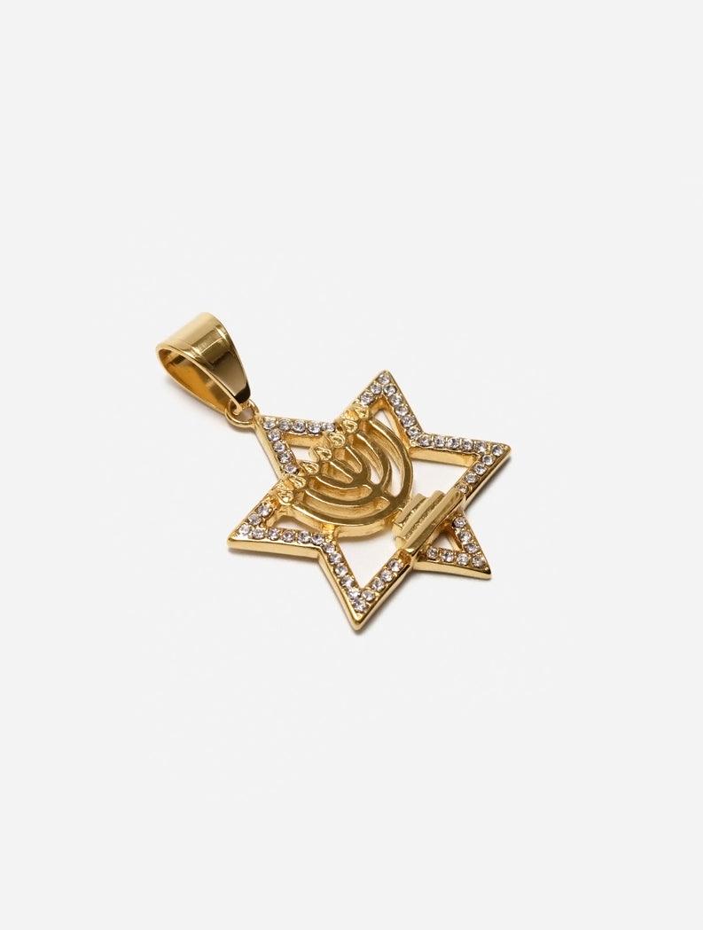 Gracias Dios GD Gold Star Of David Pendant - Challenger Streetwear