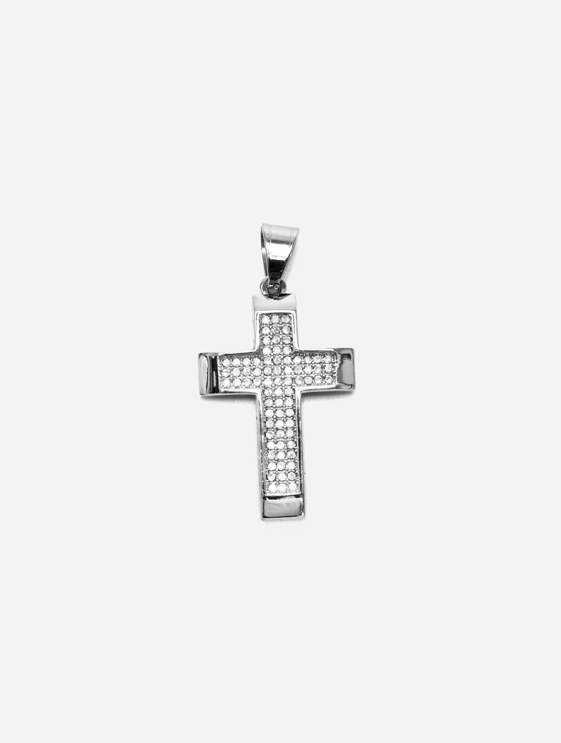 Gracias Dios GD Round Diamante Religious Cross Pendant - Challenger Streetwear