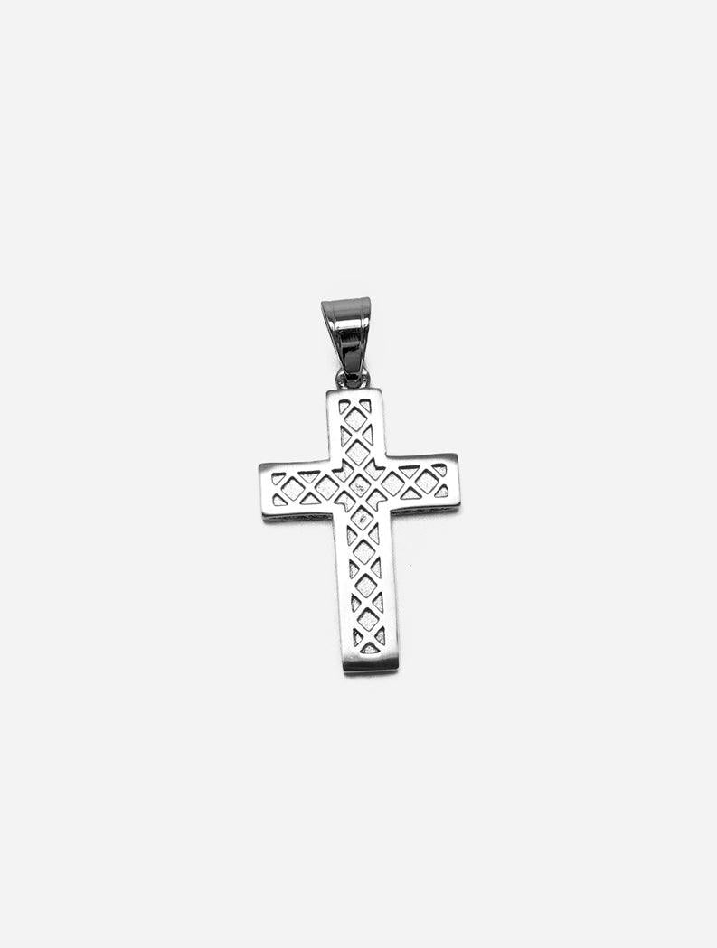 Gracias Dios GD Round Diamante Religious Cross Pendant - Challenger Streetwear