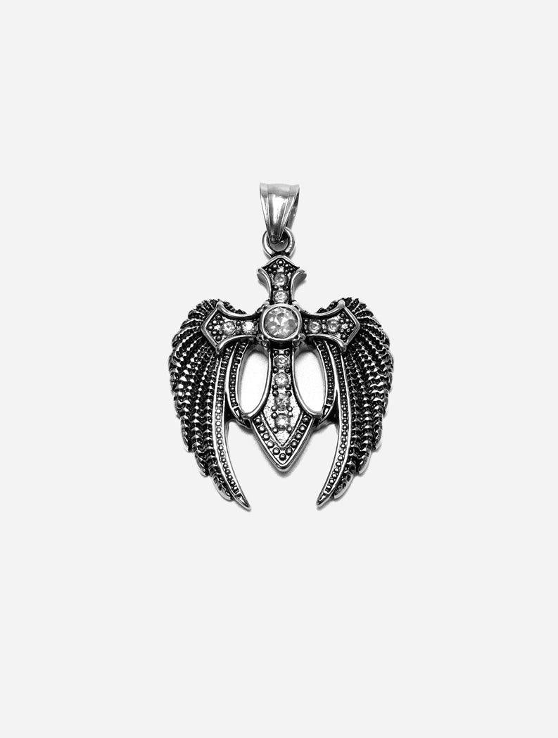 Gracias Dios GD Silver Angel Cross Pendant - Challenger Streetwear