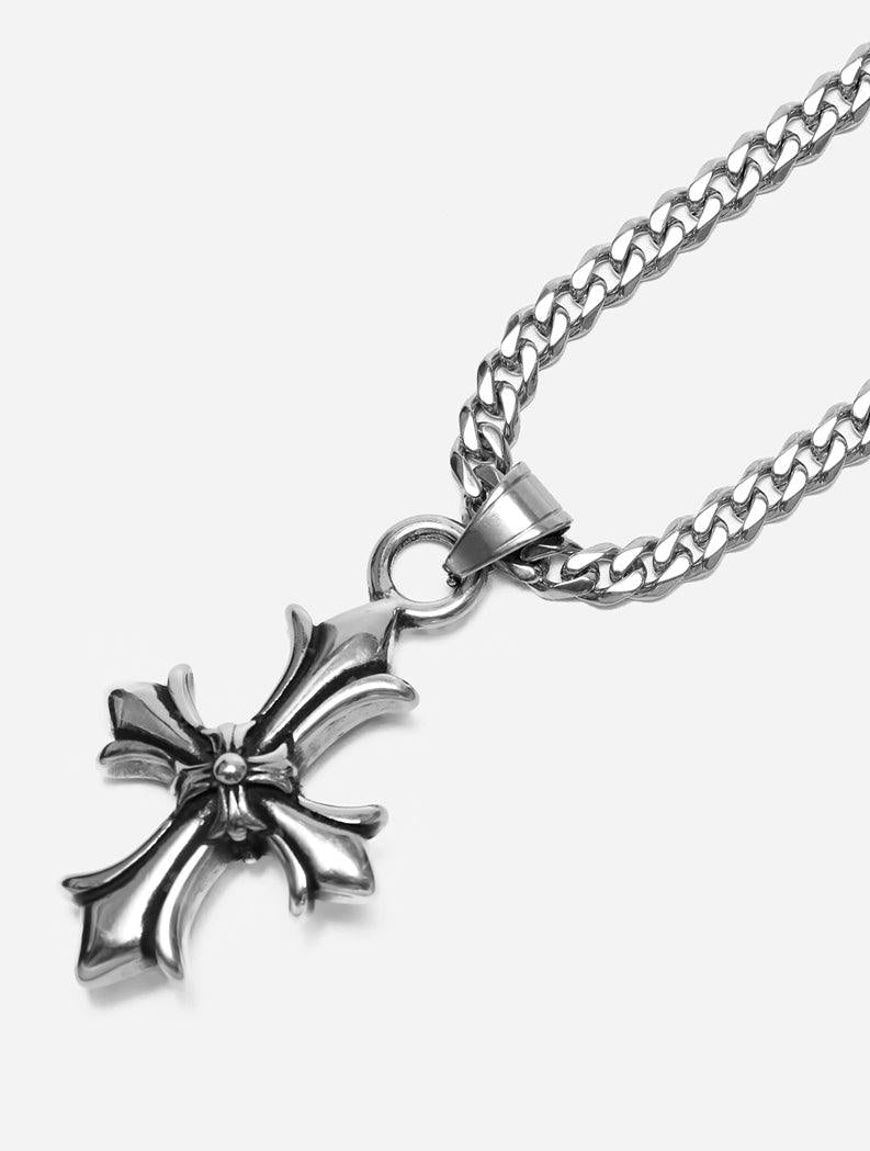 Gracias Dios GD Silver Chrome Maltese Cross Pendant - Challenger Streetwear