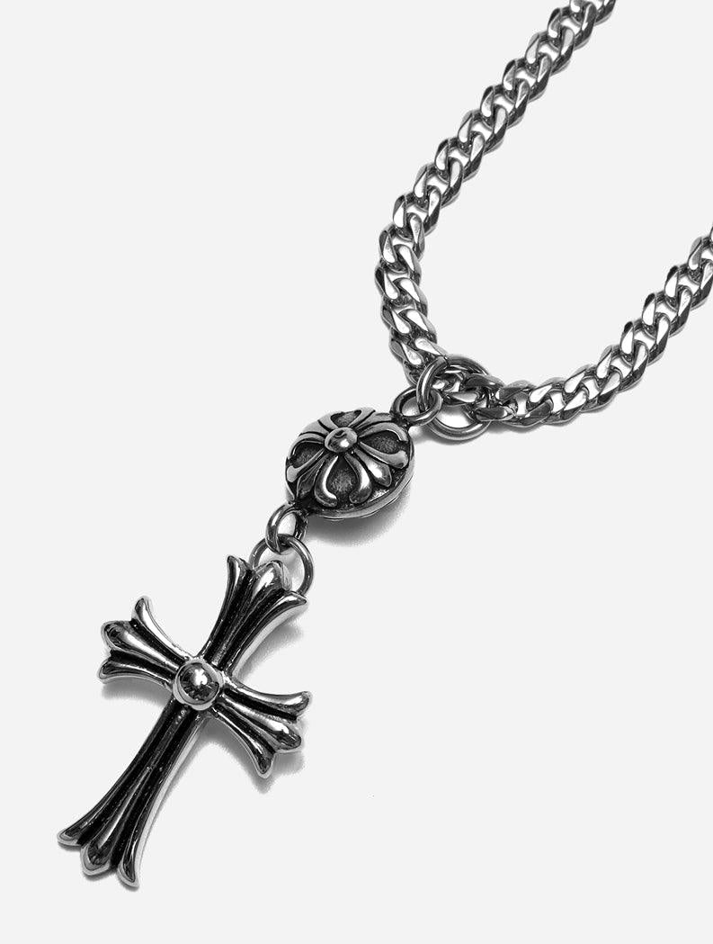 Gracias Dios GD Silver Chrome Maltese Cross Pendant - Challenger Streetwear