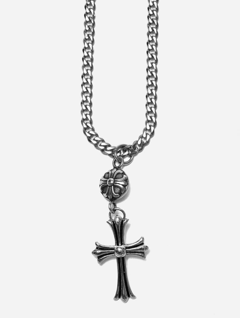 Gracias Dios GD Silver Chrome One Ball Cross Pendant - Challenger Streetwear