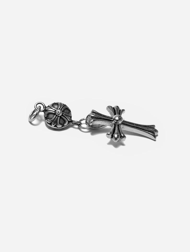 Gracias Dios GD Silver Chrome One Ball Cross Pendant - Challenger Streetwear