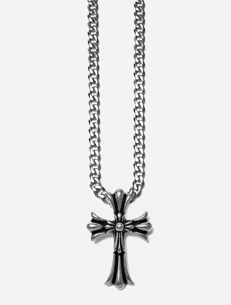 Gracias Dios GD Silver Gothic Cross Pendant - Challenger Streetwear