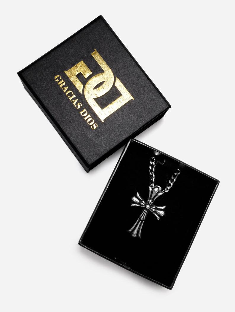 Gracias Dios GD Silver Gothic Cross Pendant - Challenger Streetwear